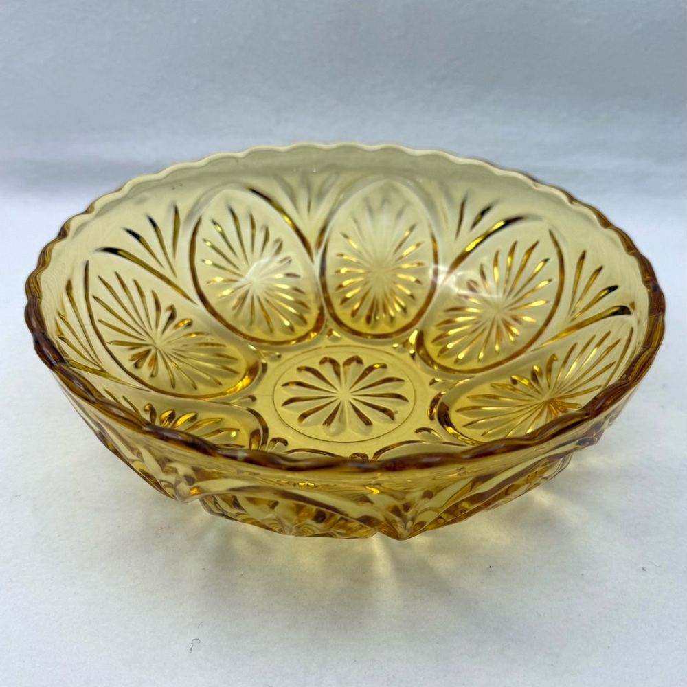Elegant Gold Color Glass Bowl 8”